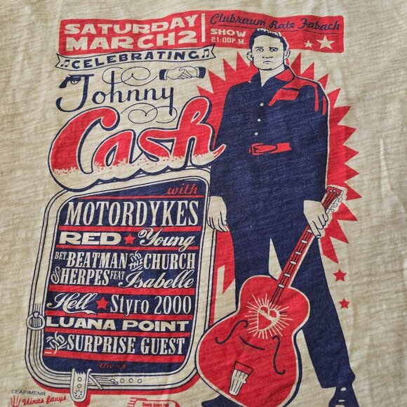 Jaded Gypsy Johnny Cash Tea Stained Distressed Tee - Picture 3 of 6